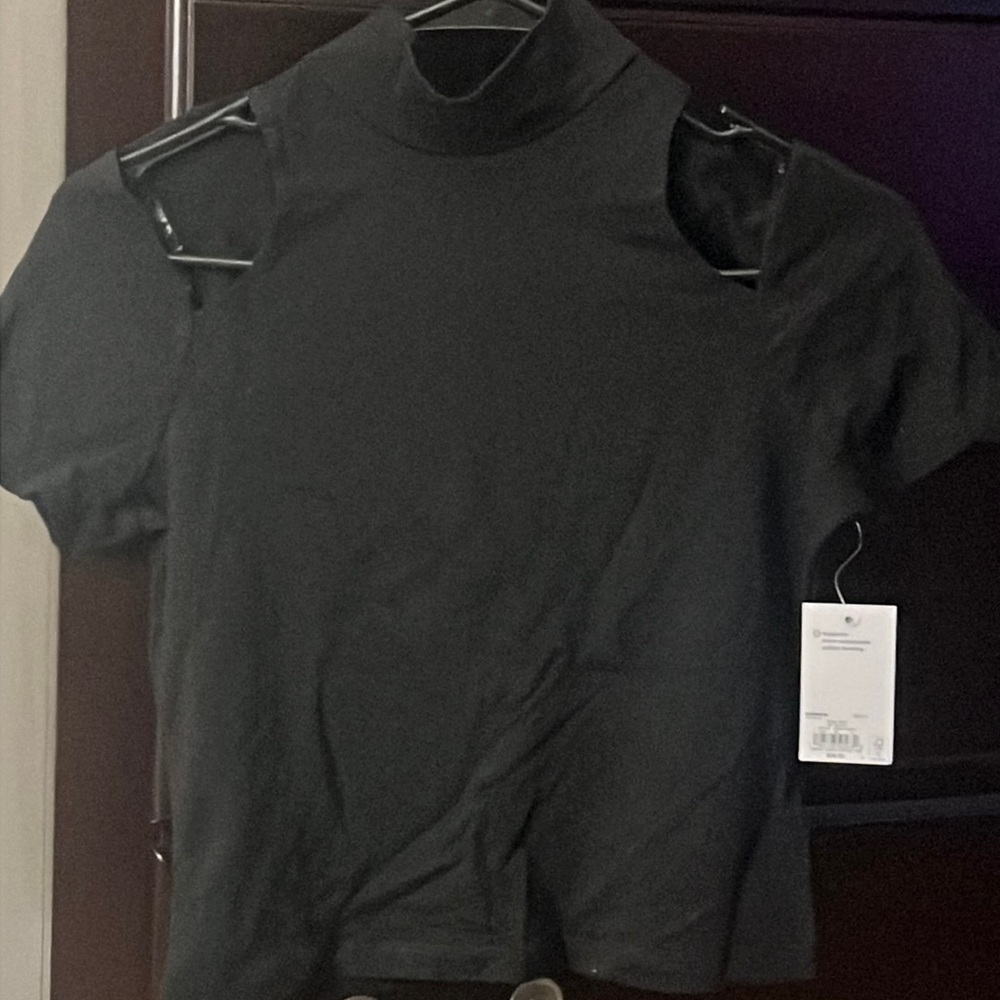 Black High Neck Crop Top